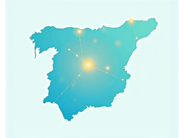 Mapa estilizado de Valencia con puntos brillantes indicando ubicaciones de impacto comunitario de Vida Serena.